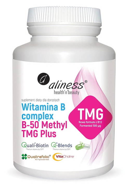 Witamina B complex B-50 Methyl TMG Plus 100 kaps. Vege Aliness - suplement diety