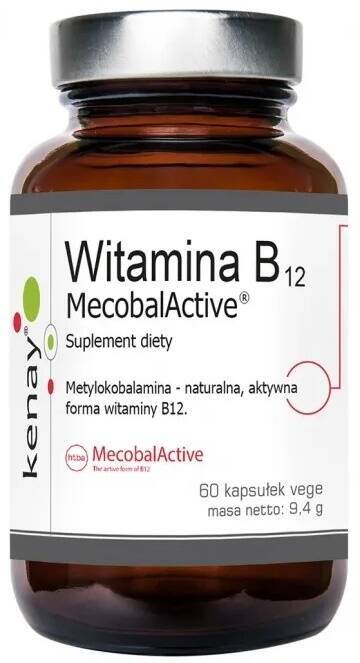 Witamina B12 metylokobalamina 250 mcg 60 kapsułki Kenay MecobalActive - suplement diety 