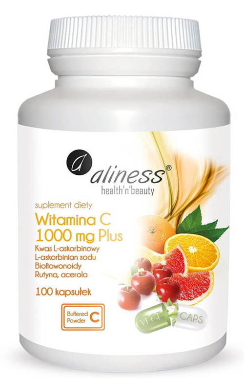 Witamina C 1000 mg Plus 100 kaps. Vege Aliness - suplement diety acerola rutyna