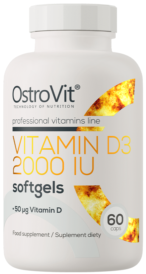 Witamina D3 2000 IU 60 kapsułek softgel OstroVit - suplement diety