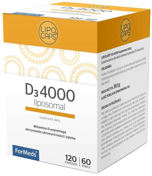 Witamina D3 4000 IU liposomalna 120 kapsułki Formeds LipoCaps - suplement diety