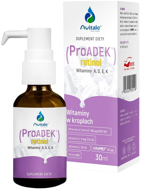 Witamina ProADEK retinol krople doustne 30 ml Avitale - suplement diety