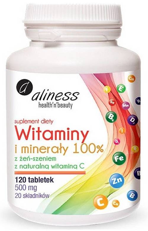 Witaminy i Minerały 100% 120 tabl. Aliness - suplement diety