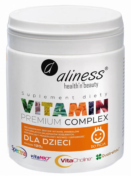 Witaminy i Minerały dla dzieci 120 g proszek Vitamin Premium Complex Aliness - suplement diety