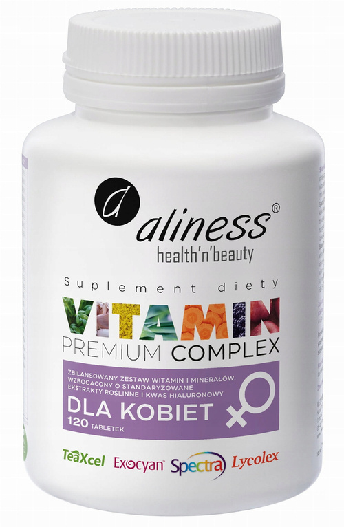 Witaminy i Minerały dla kobiet 120 tabl. Vitamin Premium Complex Aliness - suplement diety