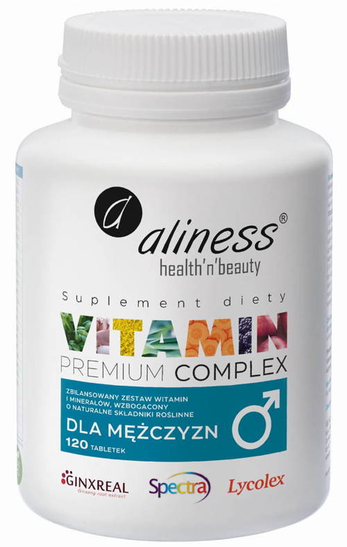 Witaminy i Minerały dla mężczyzn 120 tabl. Vitamin Premium Complex Aliness - suplement diety