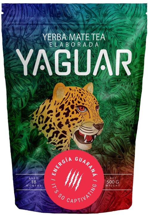 Yerba Mate Yaguar Energia Guarana 500 g - mocna orzeźwiająca aromat mango