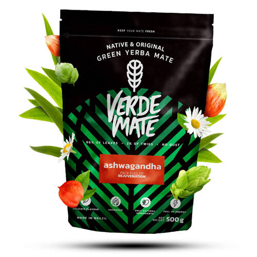 Yerba Verde Mate Green Ashwagandha 500 g - jaśmin chmiel rumianek werbena trawa cytrynowa