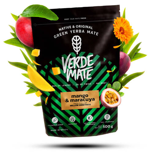 Yerba Verde Mate Green Mango & Maracuya 500 g - marakuja nagietek trawa cytrynowa