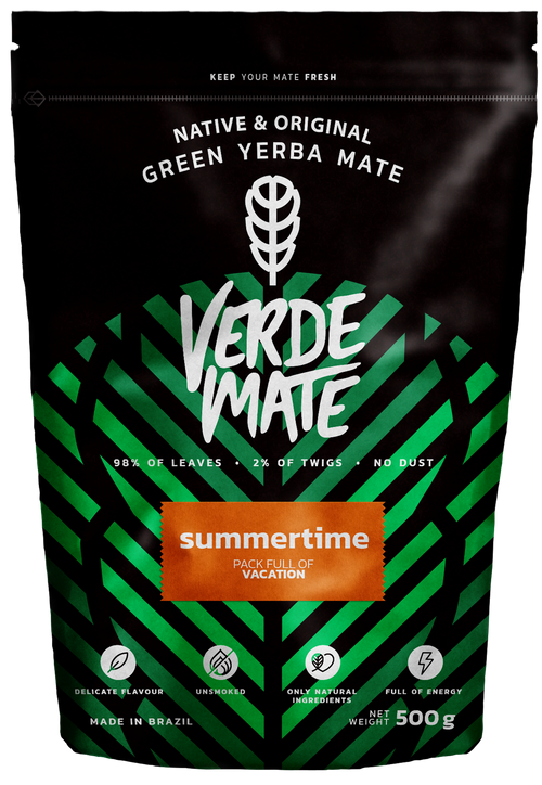 Yerba Verde Mate Green Summertime 500 g - chipsy kokosowe aromat karmelowy