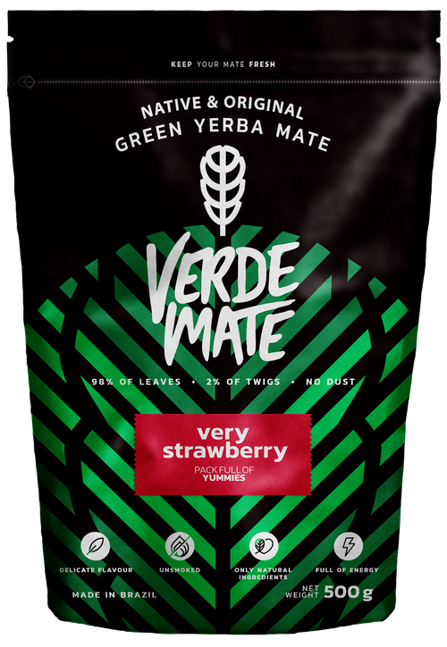 Yerba Verde Mate Green Very Strawberry 500 g - Truskawkowa truskawka trawa cytrynowa róża