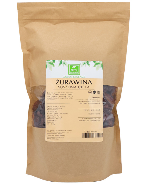 Żurawina suszona 500 g - cięta (bez konserwantów)