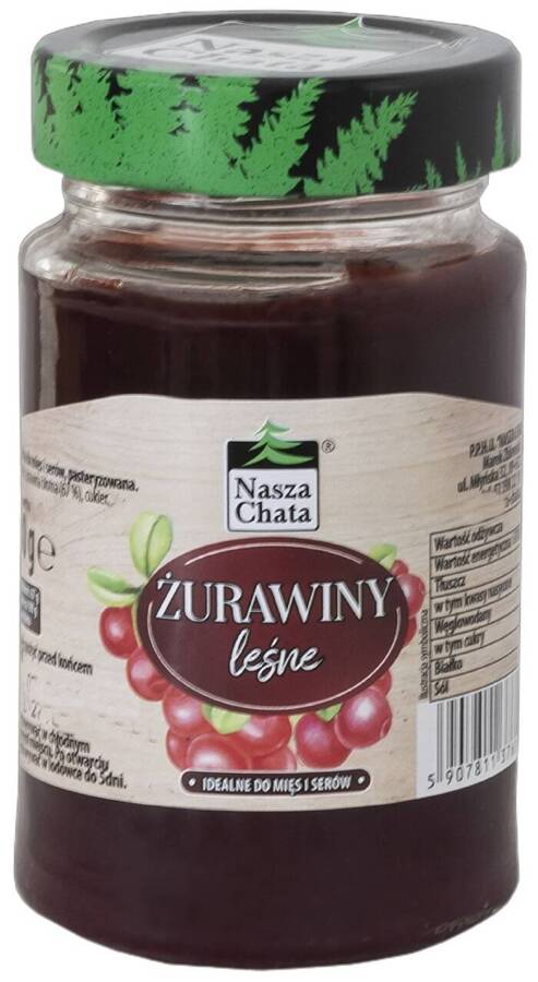 Żurawiny leśne mniej cukru 230 g Nasza Chata