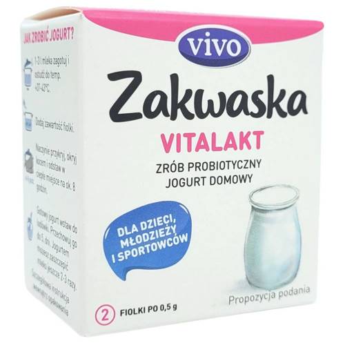 Żywe kultury bakterii 1 g (2 fiolki) Zakwaska Vitalakt Jogurt Probiotyczny - Vivo 