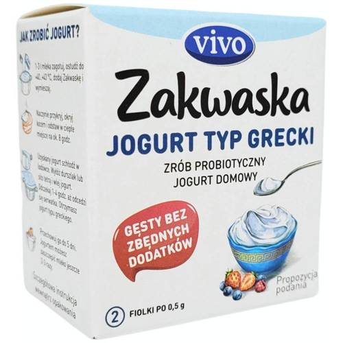 Żywe kultury bakterii do jogurtu typu Greckiego 1 g (2 fiolki) Zakwaska - Vivo