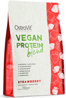 Białko roślinne Truskawkowy OstroVit Vegan Protein Blend 700 g - suplement diety