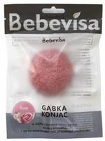 Gąbka konjac do twarzy - różowa róża 6,3 x 8 cm - Bebevisa