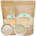 Mąka migdałowa 1 kg migdały mielone + Mąka kokosowa 1 kg - KETO Zestaw
