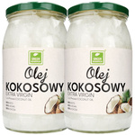 Olej kokosowy nierafinowany Extra Virgin 2x 900 ml - tłoczony na zimno ZESTAW