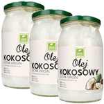 Olej kokosowy nierafinowany Extra Virgin 3x 900 ml - tłoczony na zimno KETO ZESTAW