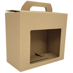 Pudełko karbowane z okienkiem na słoik 2x 0,9 L 195x95x165mm - karton karbowany opakowanie prezentowe
