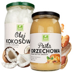 Zestaw KETO - Olej kokosowy Extra Virgin 900 ml + Pasta orzechowa Smooth 900 g